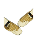 Sandalique FT10040 Gold Embellished Toe Ring Flats