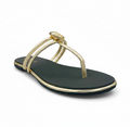 Sandalique FT10043 Gold Minimal Crystal Strap Flats