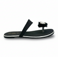 Sandalique FT10044 Silver Crystal Fur Accent Flats