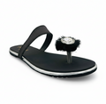 Sandalique FT10044 Silver Crystal Fur Accent Flats