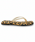 Sandalique FT10045 Brown Tiger Printed Transparent Strap Flats