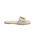 Sandalique FT10047 Beige crystal buckle comfort flats at Sandalique
