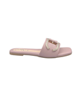 Sandalique FT10047 Pink crystal buckle comfort flats at Sandalique