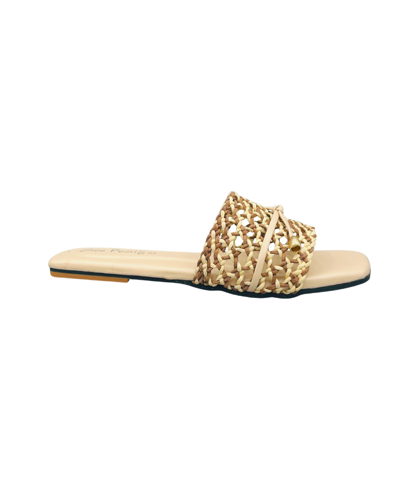 Sandalique FT10048 Black Woven Comfort Slip-On Flats