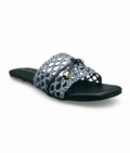 Sandalique FT10048 Black Woven Comfort Slip-On Flats
