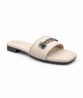 Sandalique FT10049 Beige Rose Accent Comfort Flats