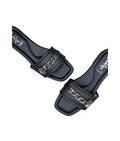 Sandalique FT10049 Black Rose Accent Comfort Flats