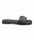 Sandalique FT10049 Black Rose Accent Comfort Flats