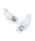 Sandalique FT10050 White 2 Statement Crystal Toe Ring Flats