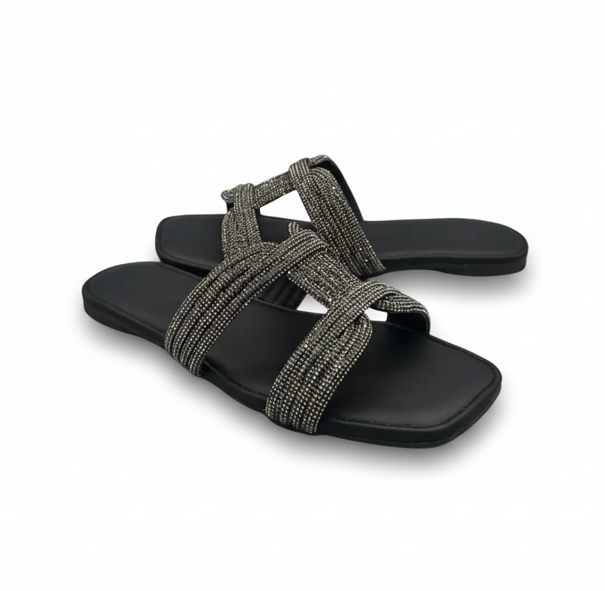 Sandalique FT1006 Grey2 GleamKnot Flats