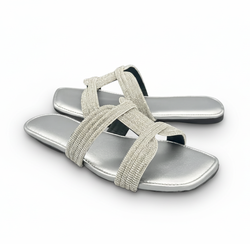 Sandalique FT1006 Silver1 GleamKnot Flats