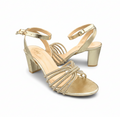 Sandalique HH10012 Gold2 Eleganza Block Heels