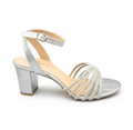 Sandalique HH10012 Silver2 Eleganza Block Heels