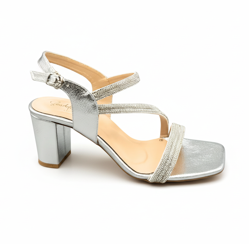 Sandalique HH10016 Gold1 LuxeStrap Block Heels
