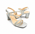 Sandalique HH10016 Silver2 LuxeStrap Block Heels