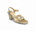 Sandalique HH10017 Gold1 Shimmer Blossom Party Heels