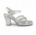 Sandalique HH10017 Silver2 Shimmer Blossom Party Heels