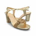 Sandalique HH10020GD1 Metallic Knot Block Heel