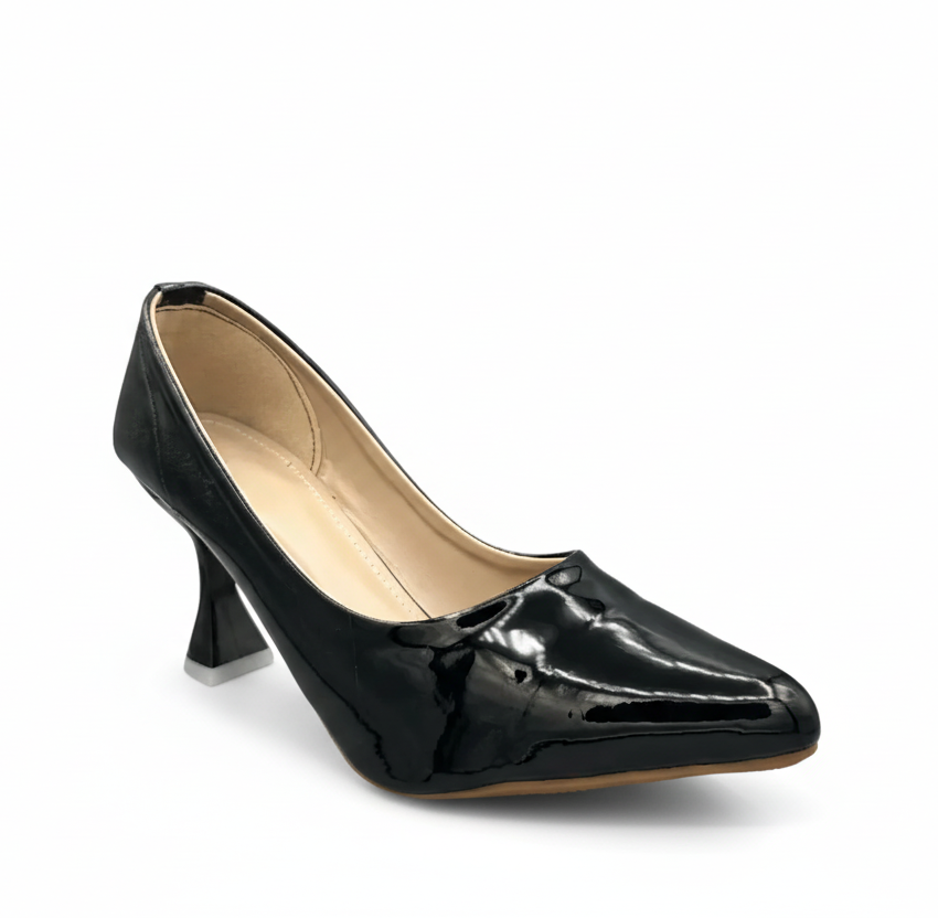 Sandalique HH10022 Black Gloss Prism Heels