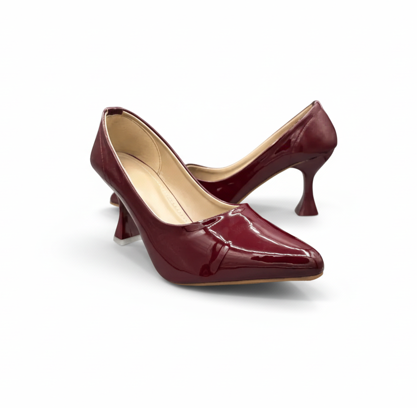 Sandalique HH10022 Maroon Gloss Prism Heels