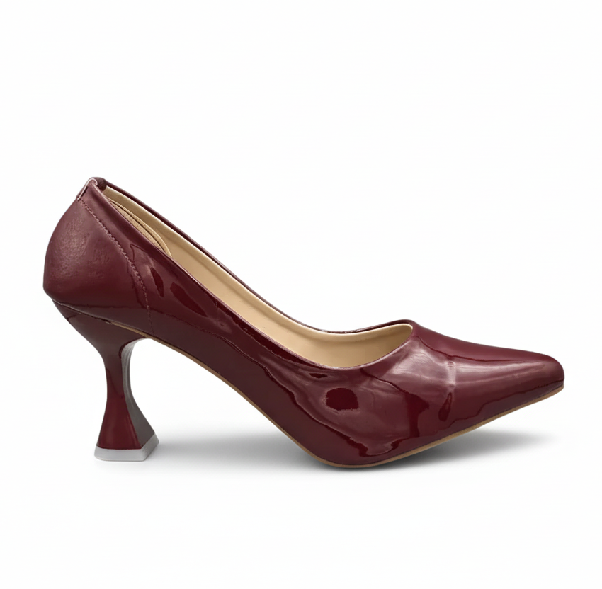 Sandalique HH10022 Maroon Gloss Prism Heels