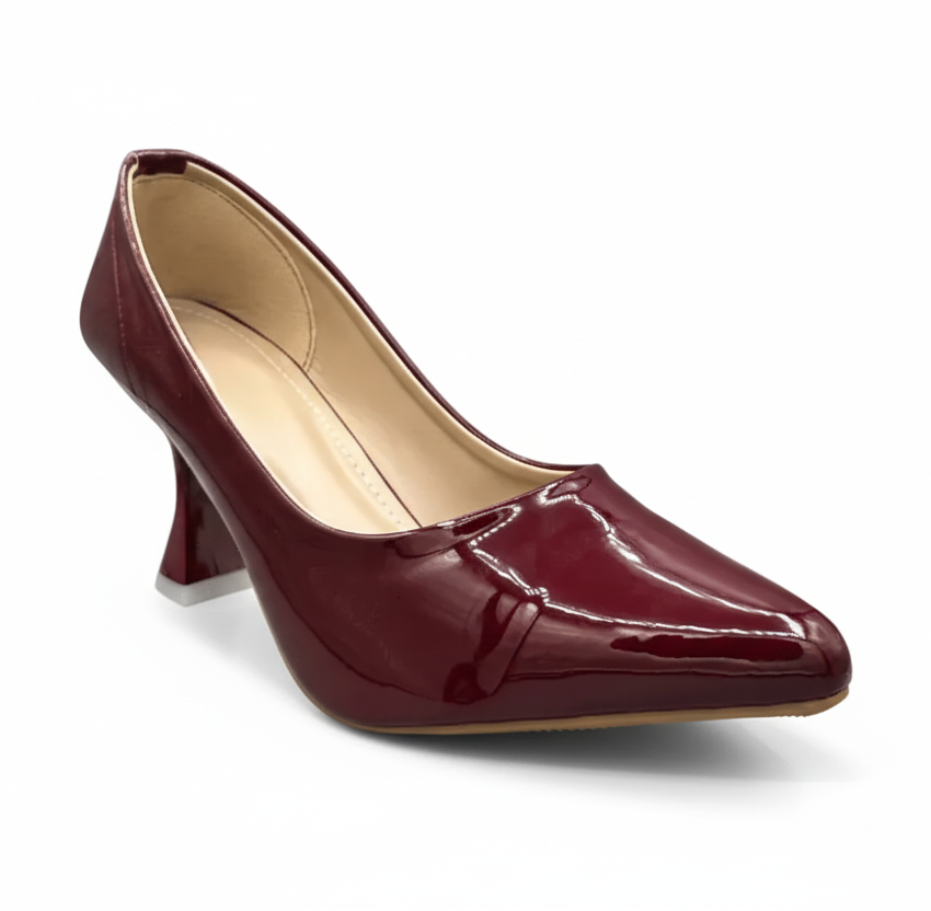 Sandalique HH10022 Maroon Gloss Prism Heels