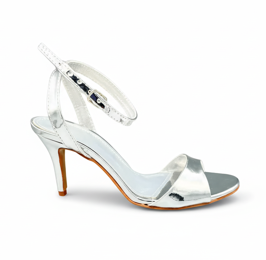 Sandalique HH10029 Silver1 Metalic Pencil Heel