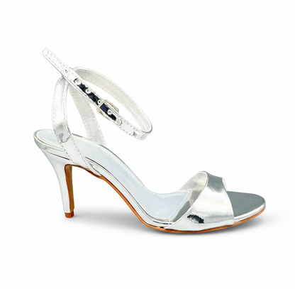 Sandalique HH10029 Silver1 Metalic Pencil Heel