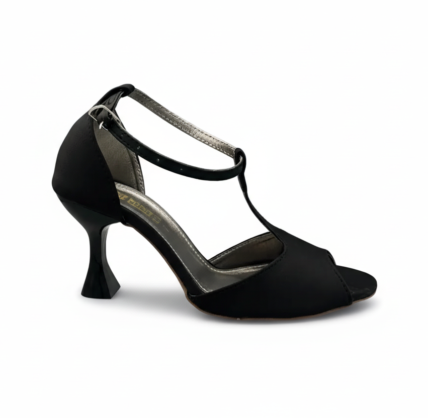Sandalique HH1002 Black2 Radiant Charm T-Strap Heels