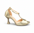 Sandalique HH1002 Gold2 Radiant Charm T-Strap Heels