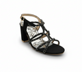 Sandalique HH1004 Black Luxe Strappy Block  Heels