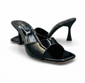 Sandalique HH10056 Black Glossy Minimal Heel Slides