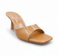 Sandalique HH10056 Brown Glossy Minimal Heel Slides