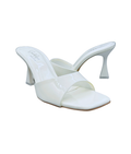 Sandalique HH10056 White Glossy Minimal Heel Slides