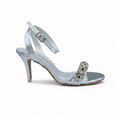 Sandalique HH10057 Silver 2 Crystal Strap Heel Sandals