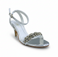 Sandalique HH10057 Silver Crystal Strap Heel Sandals