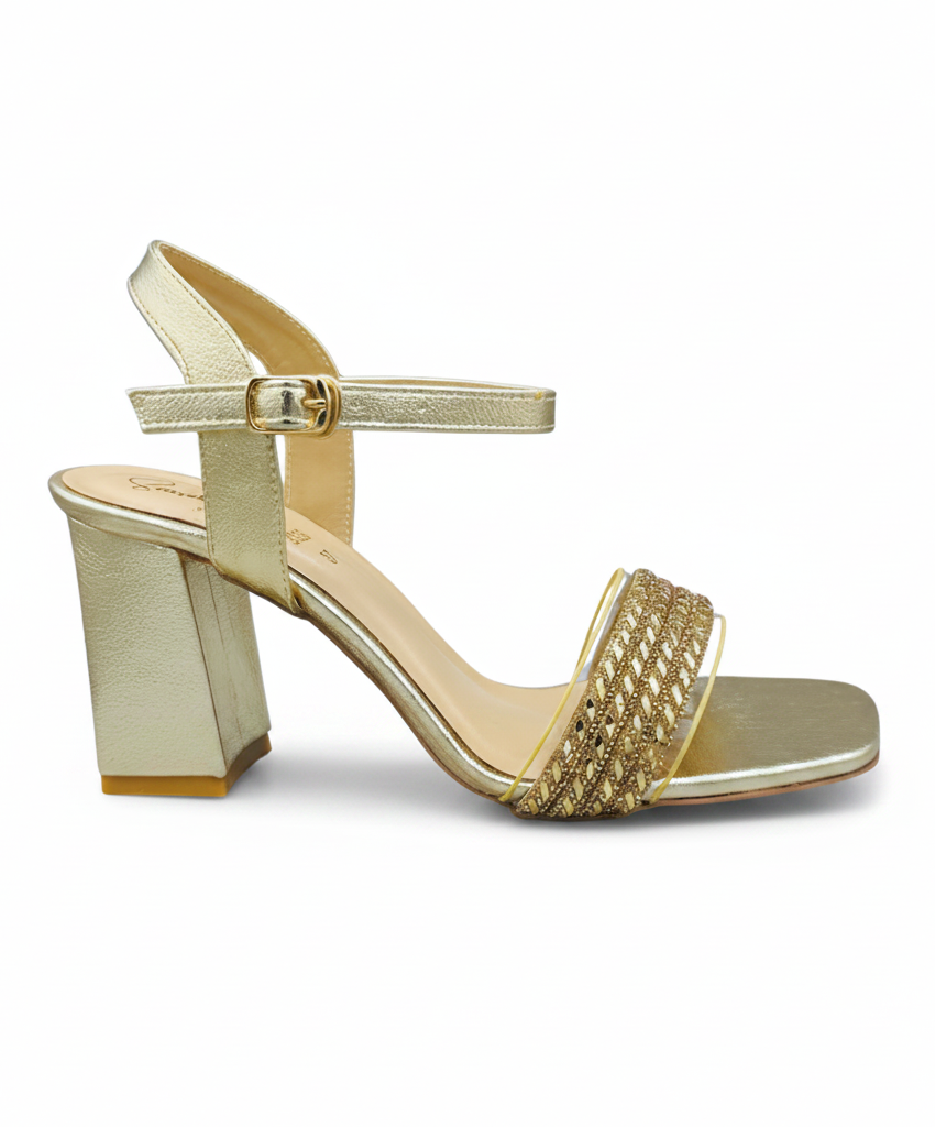 Sandalique HH10060 Gold metallic heel sandals