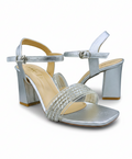 Sandalique HH10060 Silver metallic heel sandals