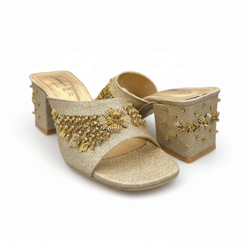 Sandalique MH10010GD1 Zarmina Square Heels