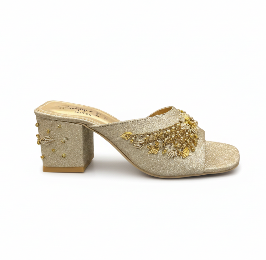 Sandalique MH10010GD2 Zarmina Square Heels