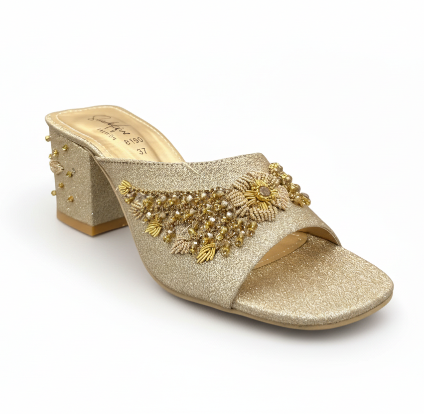 Sandalique MH10010GD Zarmina Square Heels