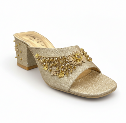 Sandalique MH10010GD Zarmina Square Heels