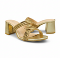 Sandalique MH10015 Gold block heels
