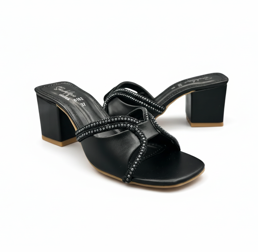 Sandalique MH1003BL1 Pearline Square Heel