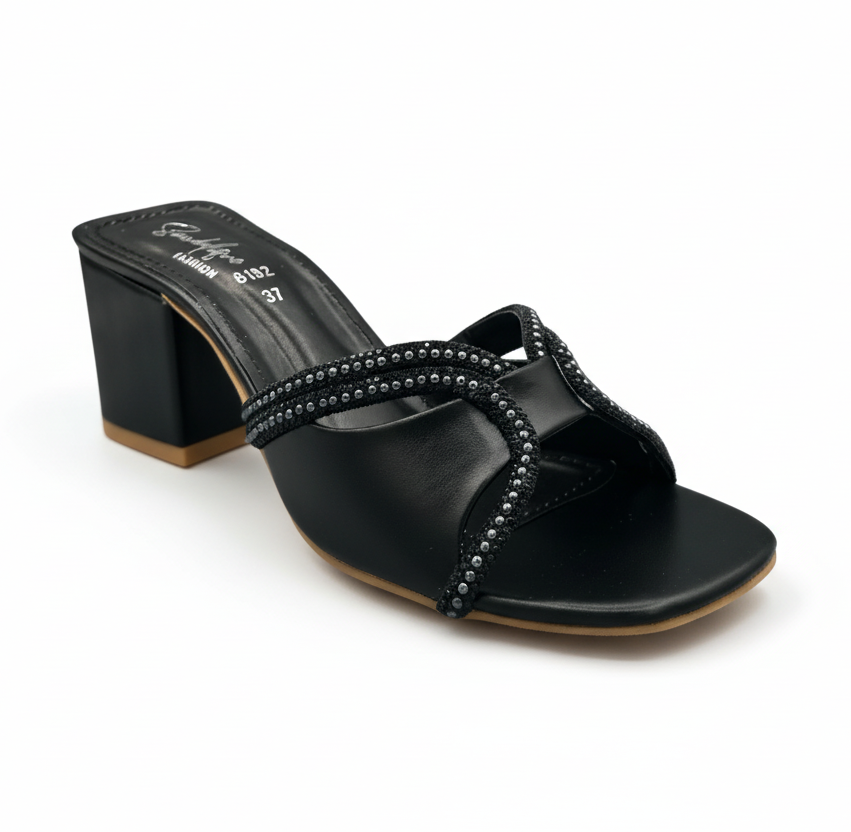 Sandalique MH1003BL Pearline Square Heel