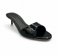 Sandalique SM1003SL Black Glossy Kitten Heel
