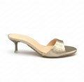 Sandalique SM1003SL Gold Glossy Kitten Heel