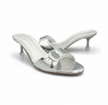 Sandalique SM1003SL Silver Glossy Kitten Heel