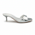 Sandalique SM1003SL Silver Glossy Kitten Heel