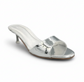Sandalique SM1003SL Silver Glossy Kitten Heel